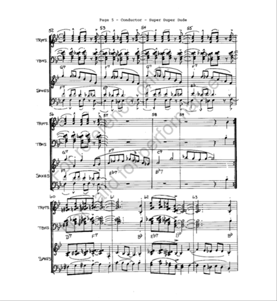 Super-Duper-Dude Super-Duper-Dude Jazz Ensemble scores gallery preview page 6