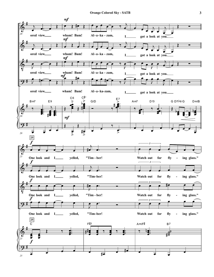 Orange Colored Sky 4-Part scores gallery preview page 3
