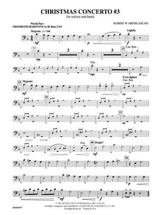 Christmas Concerto #3 (for Soloist and Band): (wp) 1st B-flat Trombone B.C.