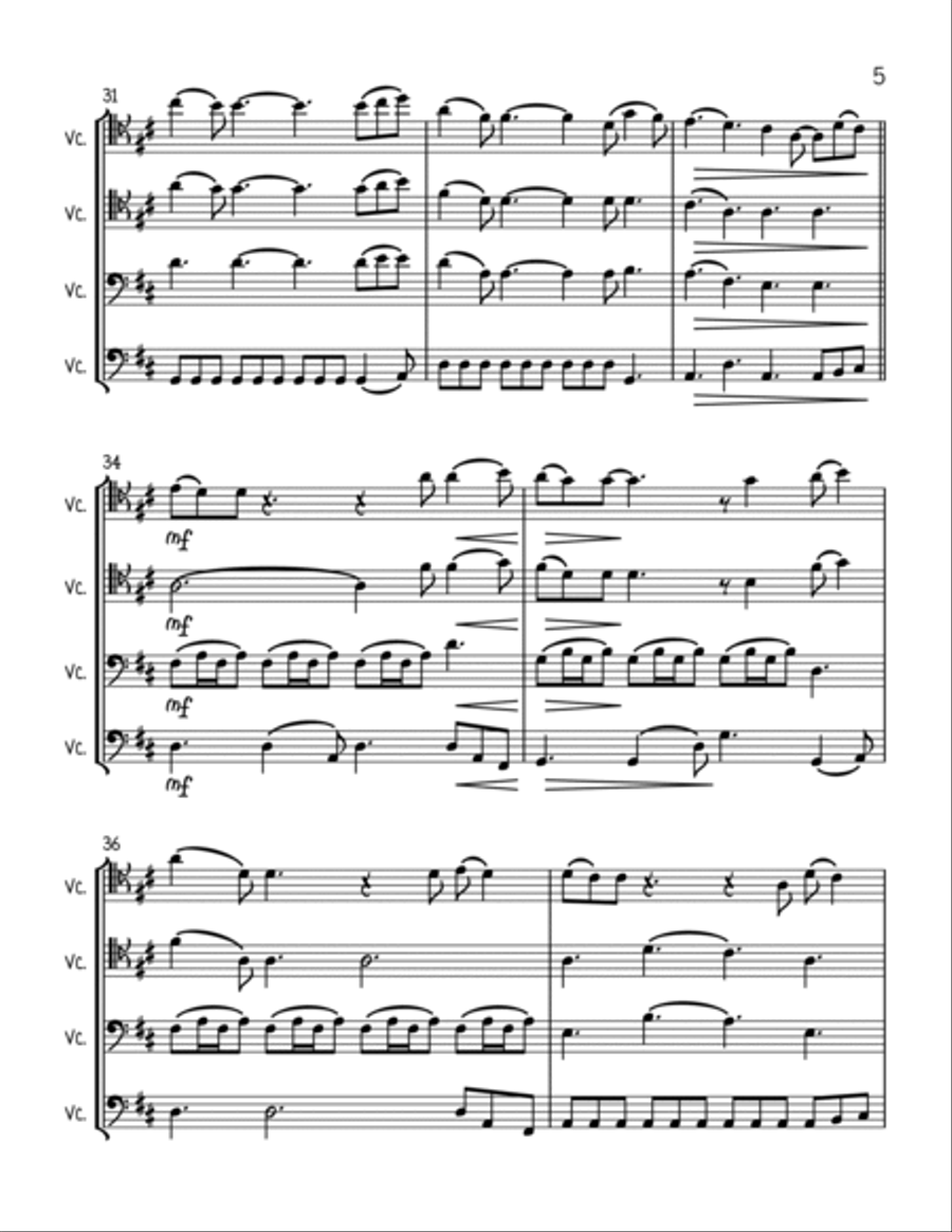 Fairytale Of New York Cello scores gallery preview page 5