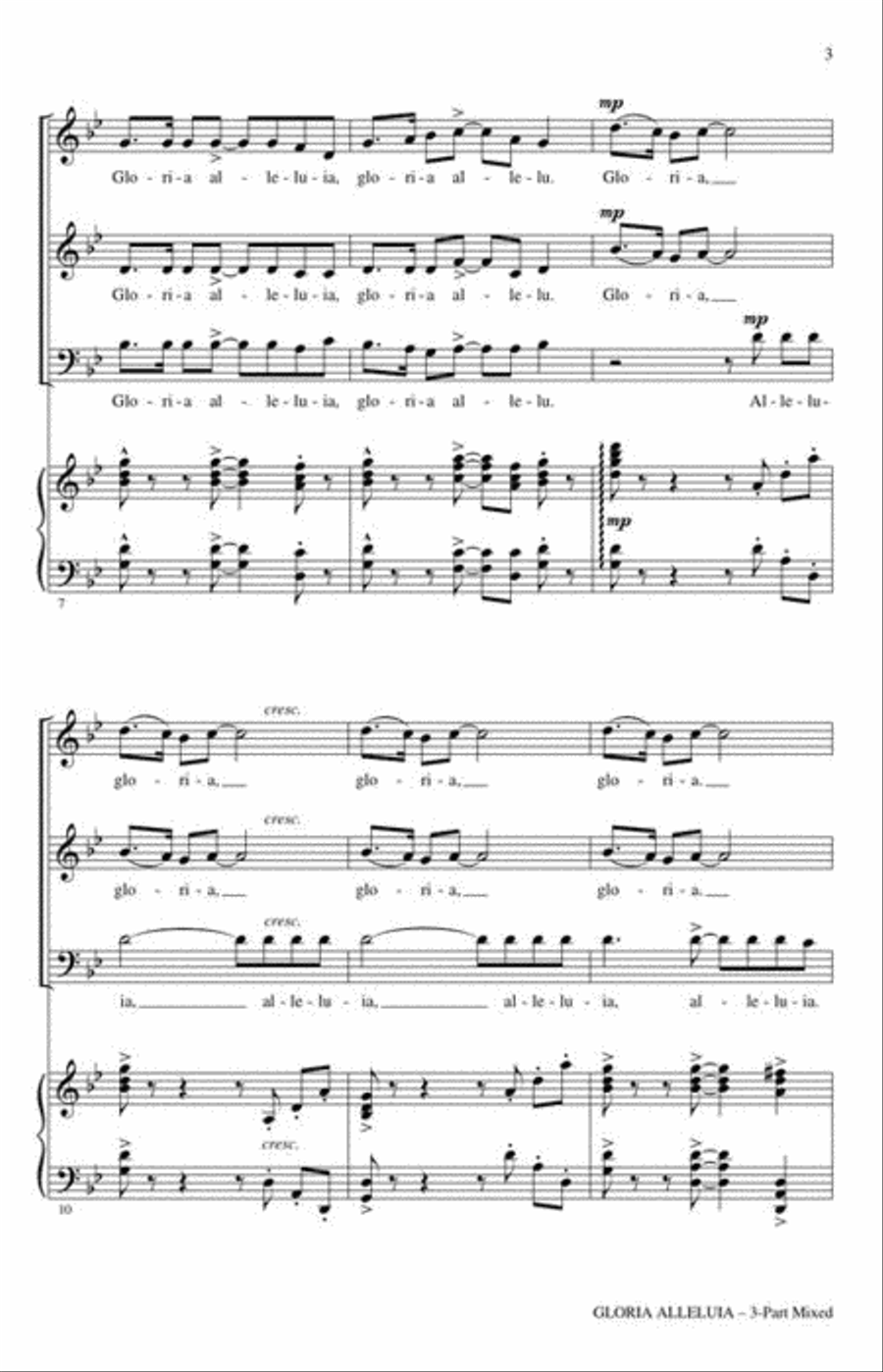 Gloria Alleluia 3-Part scores gallery preview page 4