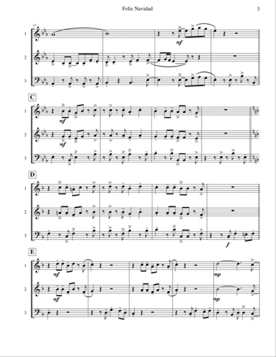 Feliz Navidad Viola scores gallery preview page 4
