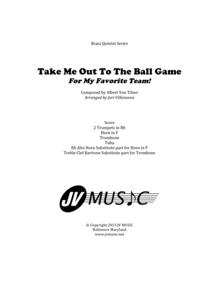 Take Me Out To The Ball Game for Brass Quintet image number null