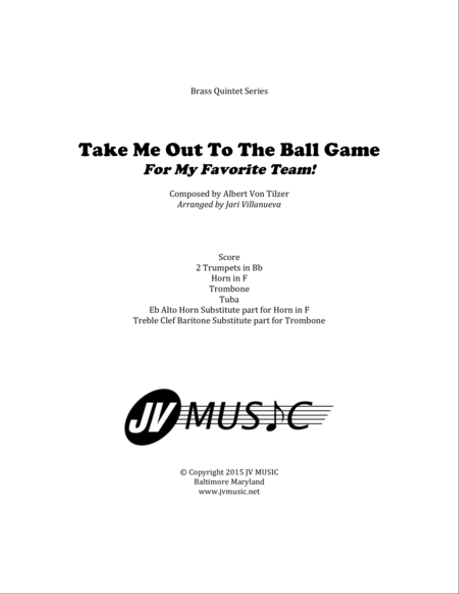 Take Me Out To The Ball Game for Brass Quintet image number null