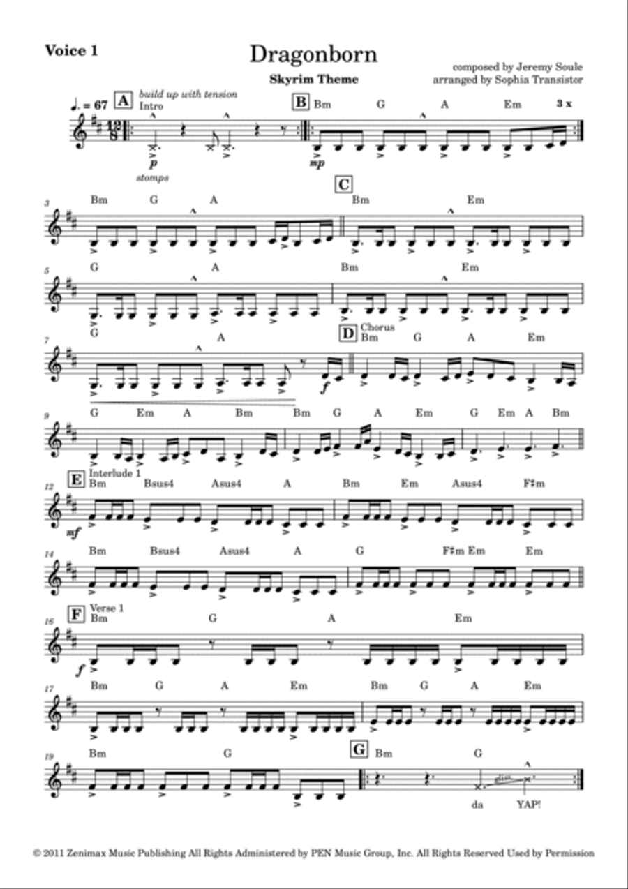 Dragonborn (skyrim Theme) String Quartet scores gallery preview page 4
