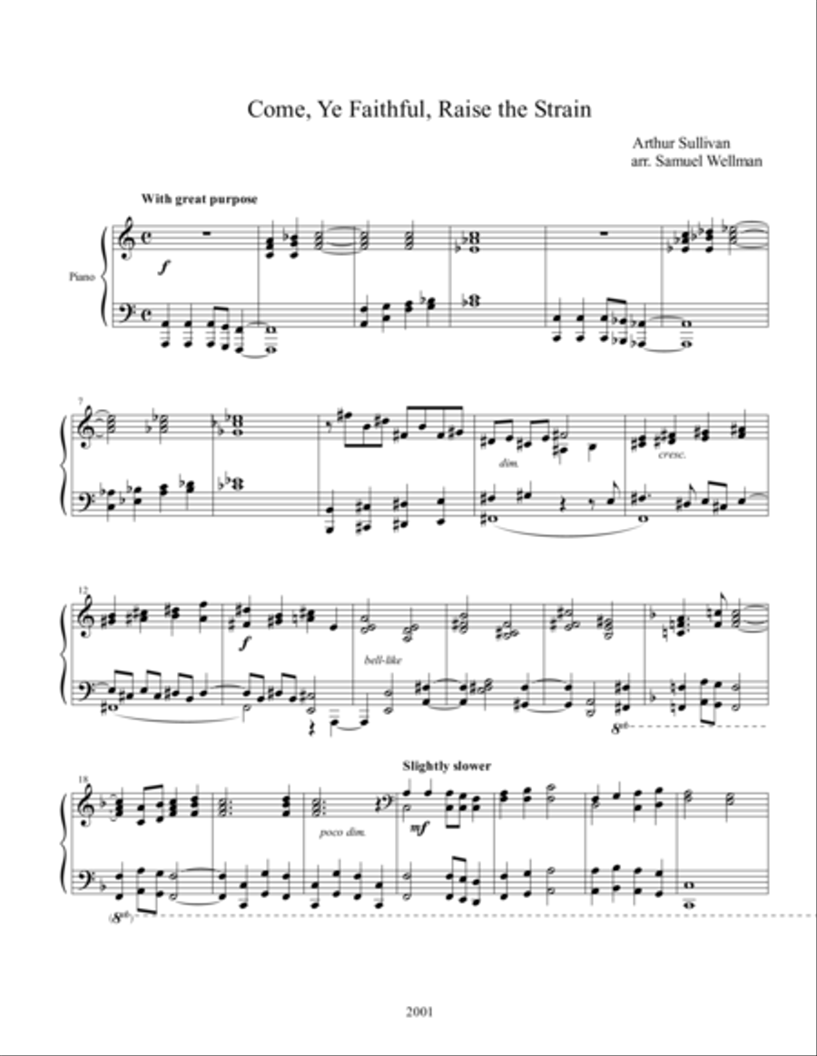 Come Ye Faithful, Raise the Strain Piano Solo scores gallery preview page 1