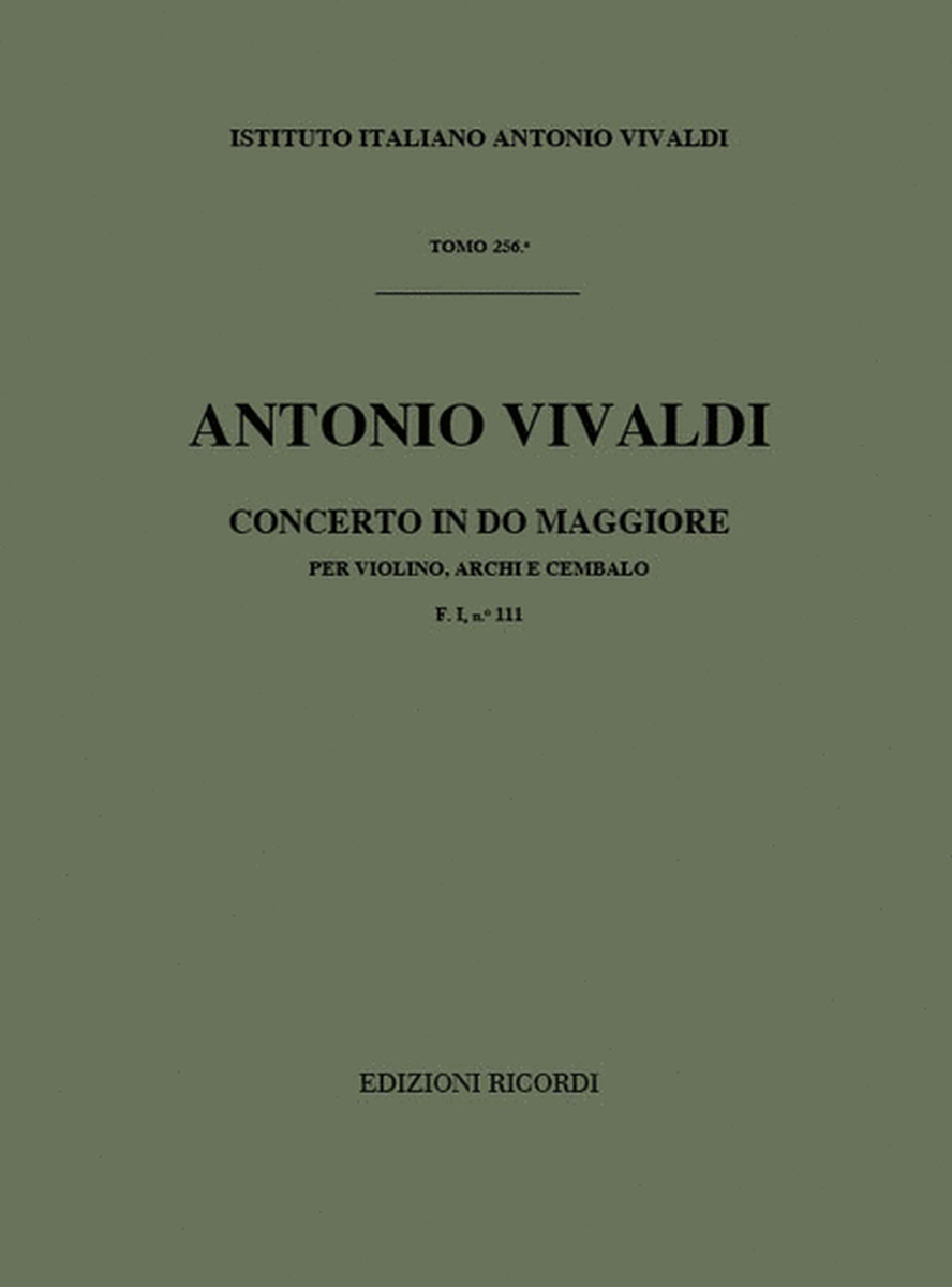 Concerto Per Violino, Archi E B.C.: In Do Rv 183
