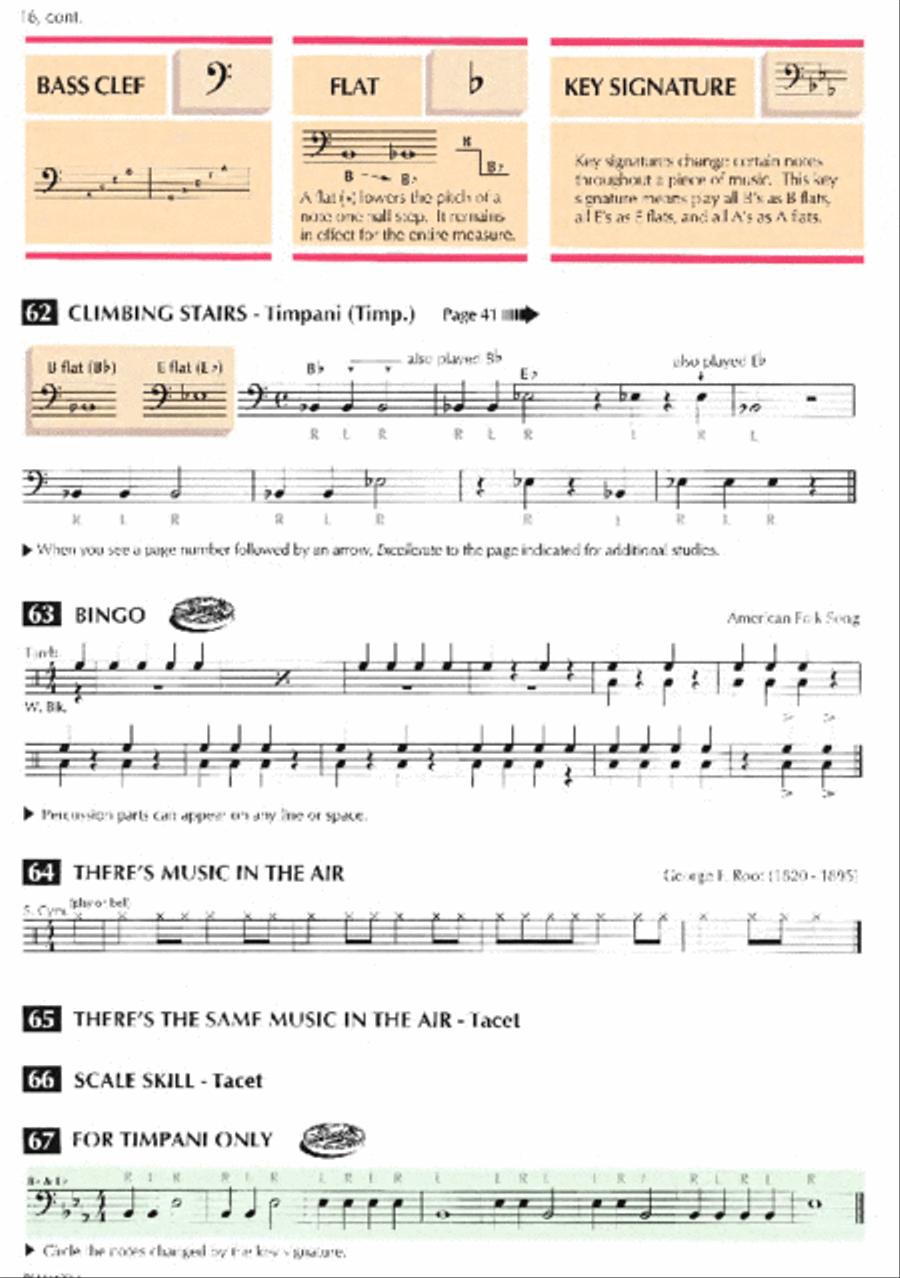 Standard of Excellence Enhanced Book 1, Timpani & Auxiliary Percussion Concert Band Methods scores gallery preview page 2
