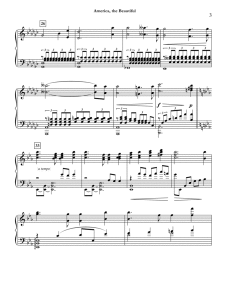 America, the Beautiful (arr. C. Dragon) for solo piano image number null