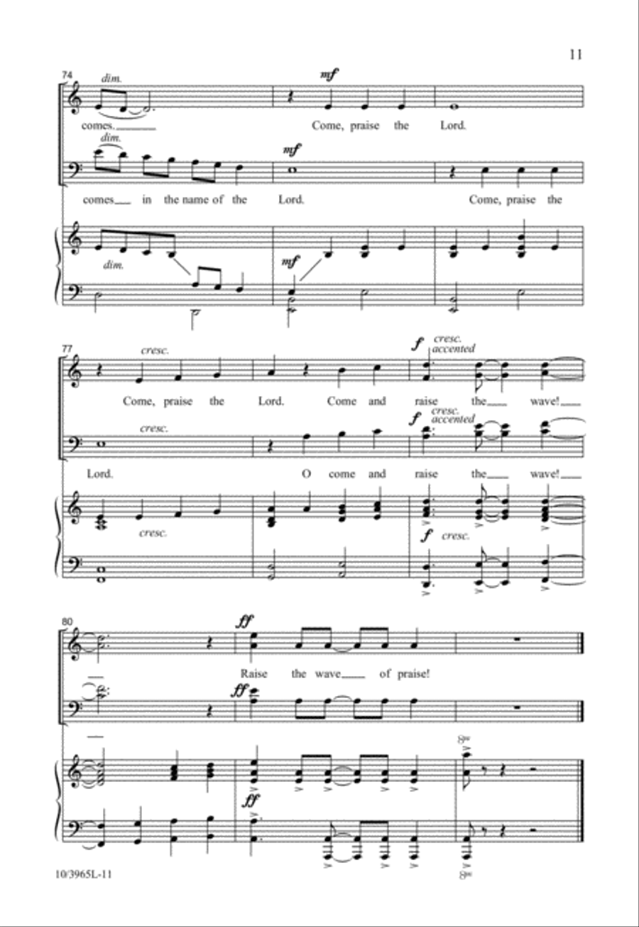 Raise the Wave of Praise! 4-Part scores gallery preview page 11