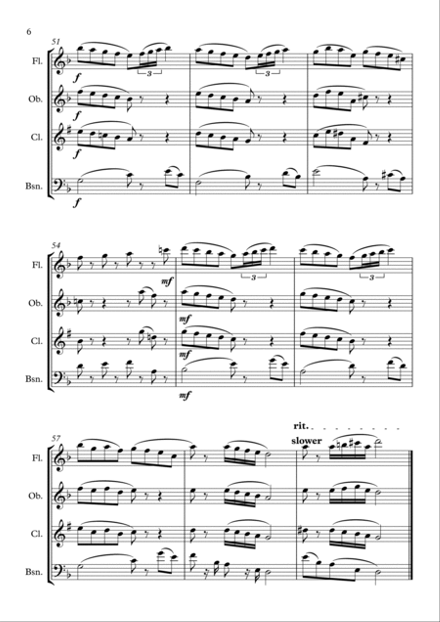 Glancing Blow - Wind Quartet Woodwind Quartet scores gallery preview page 6