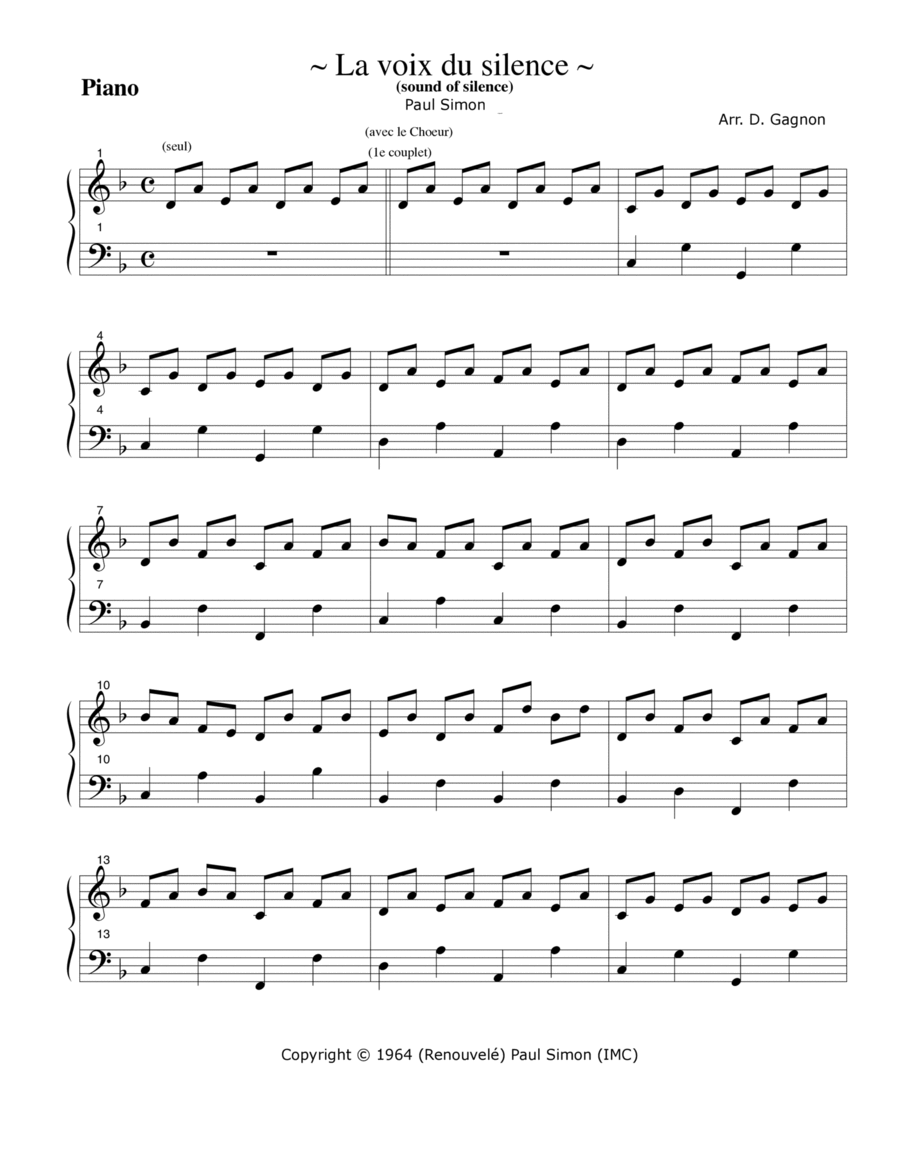 The Sound Of Silence Voice scores gallery preview page 1