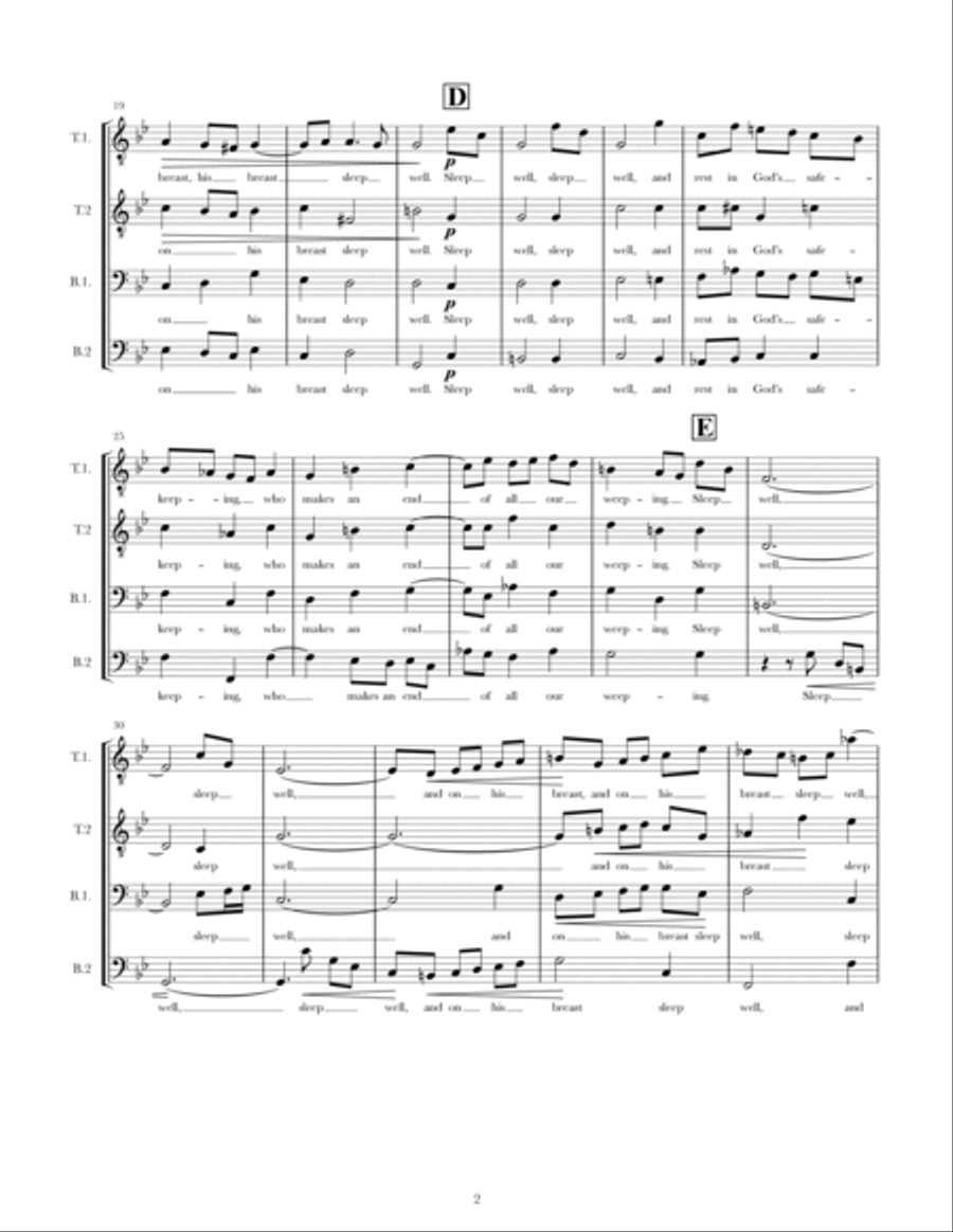Sleep Well - from St. John Passion - TTBB TTBB scores gallery preview page 3