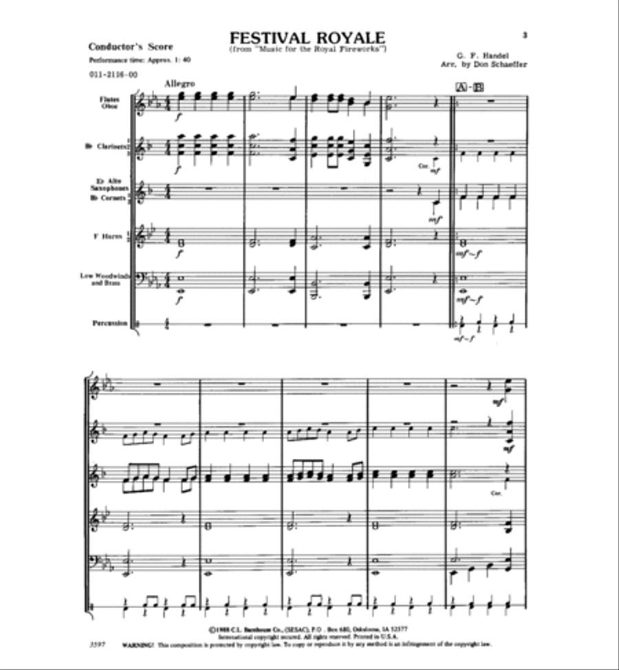 Festival Royale Festival Royale Concert Band scores gallery preview page 2