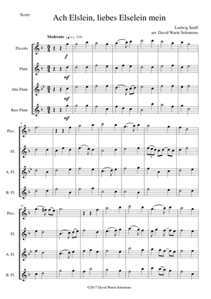 Ach Elslein, liebes Elselein mein for flute quartet (piccolo, flute, alto flute and bass flute)