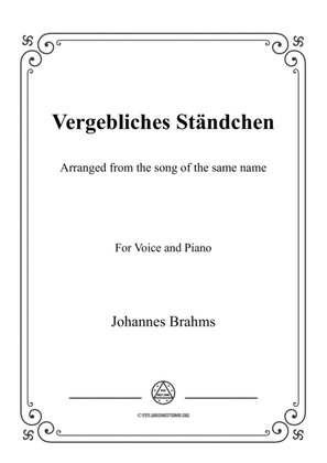 Book cover for Brahms-Vergebliches Ständchen,for Flute and Piano