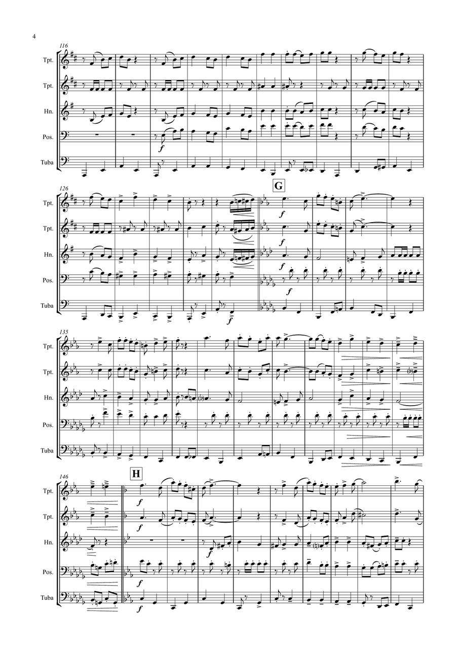 Bella Ciao - Italian Classic - Brass Quintet Brass Quintet scores gallery preview page 4