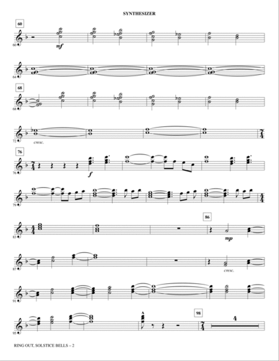 Ring Out, Solstice Bells - Synthesizer Choir scores gallery preview page 2