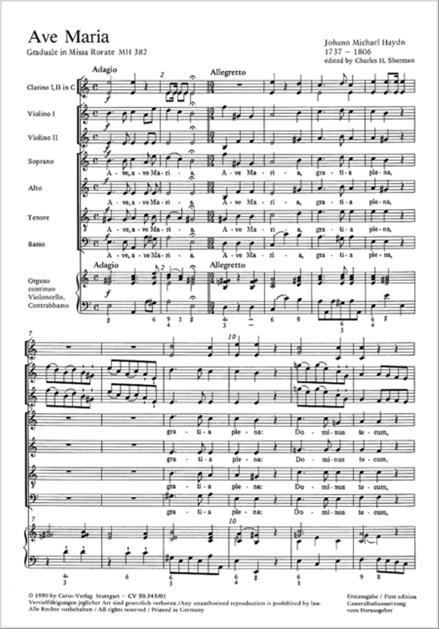 Ave Maria in E major 4-Part scores gallery preview page 2