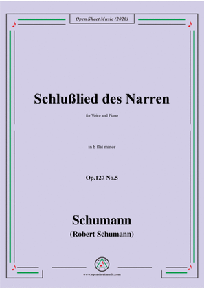 Book cover for Schumann-Schlußlied des Narren Op.127 No.5,in b flat minor