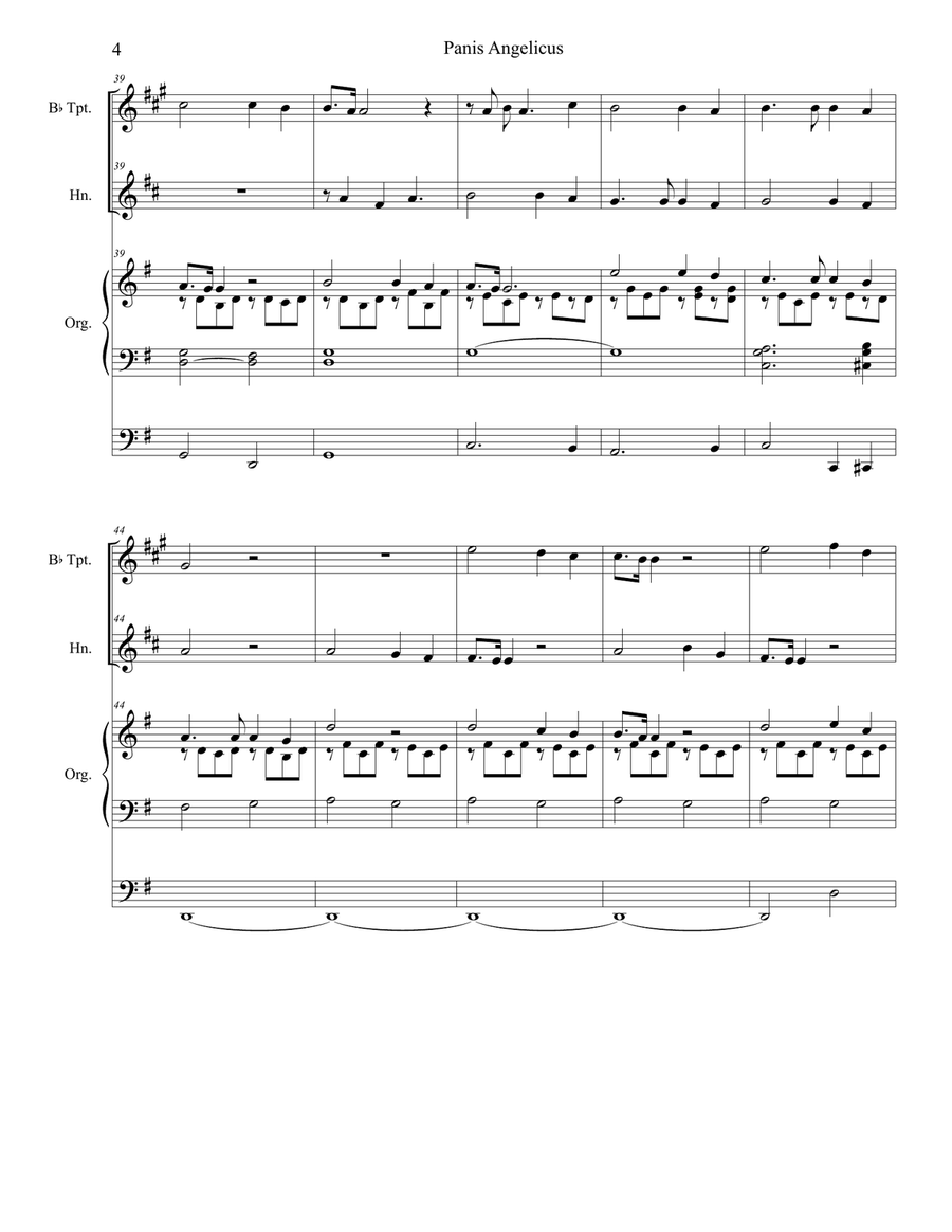 Panis Angelicus (Duet for Bb-Trumpet and French Horn - Organ Accompaniment) Panis Angelicus (Duet for Bb-Trumpet and French Horn - Organ Accompaniment) Brass Duet scores gallery preview page 5