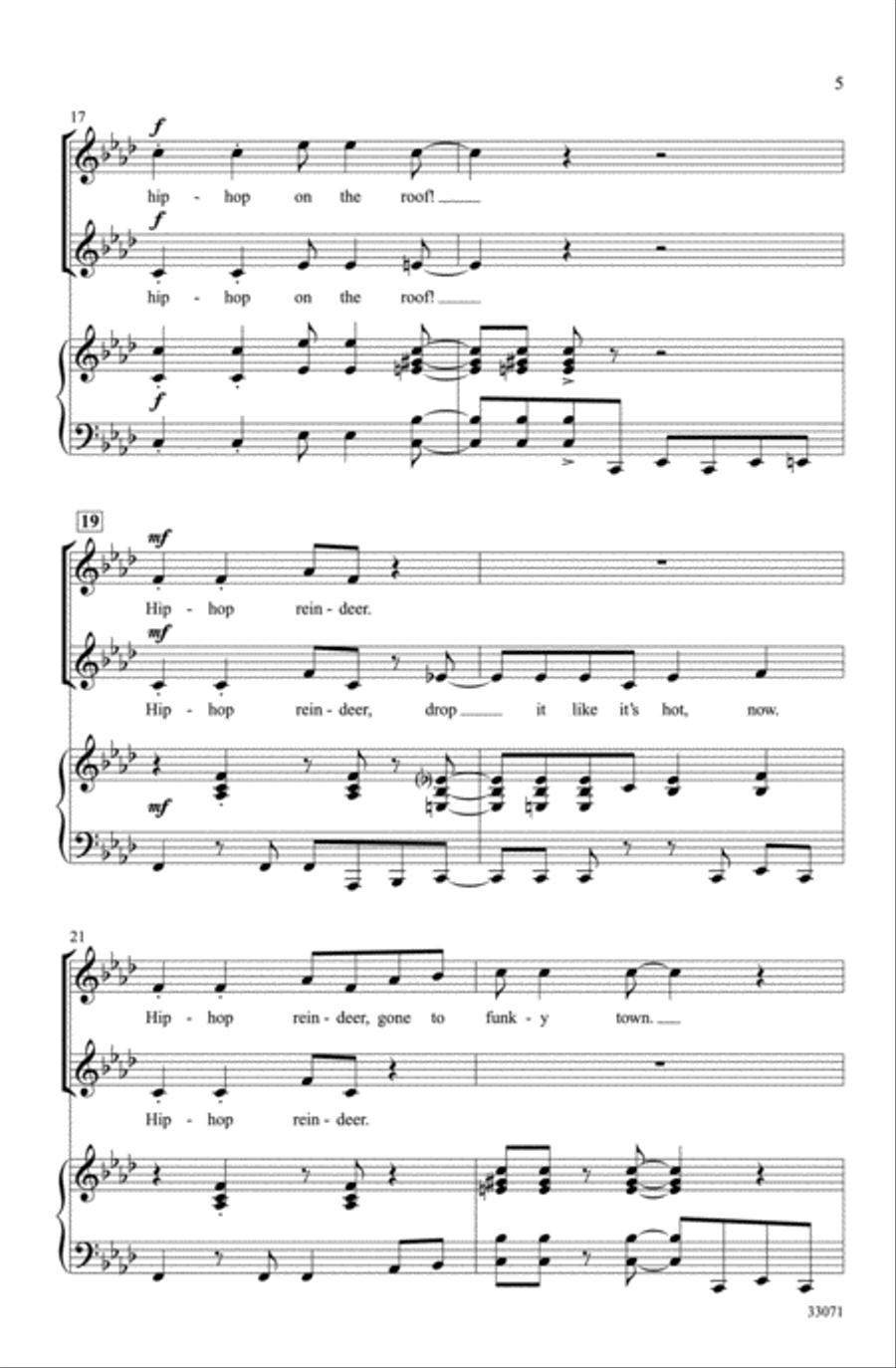 Hip-Hop Reindeer Choir scores gallery preview page 4