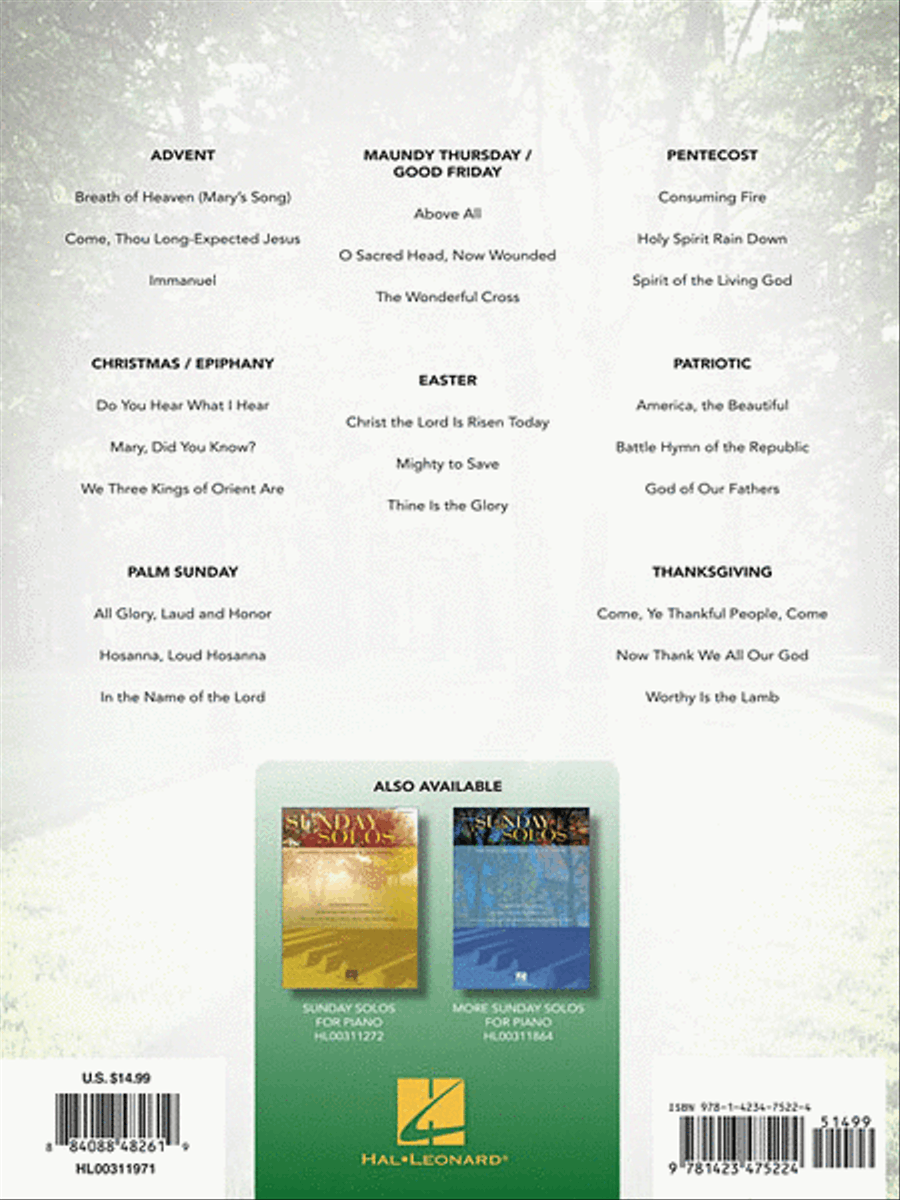 Seasonal Sunday Solos for Piano Piano Solo scores gallery preview page 2