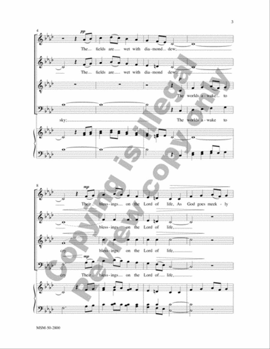 Awake, Awake, to Love and Work 4-Part scores gallery preview page 3