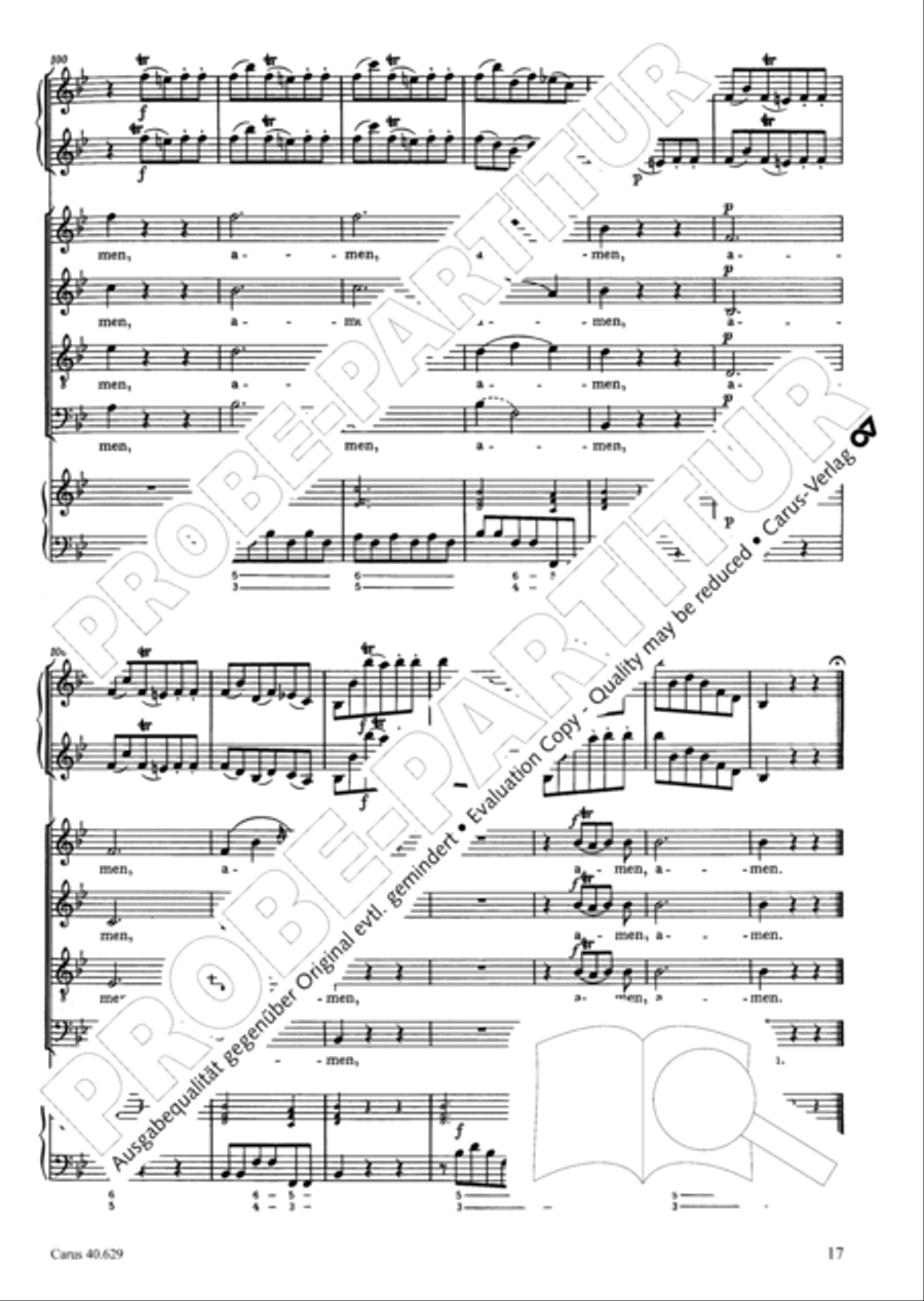Missa brevis in B flat major 4-Part scores gallery preview page 18
