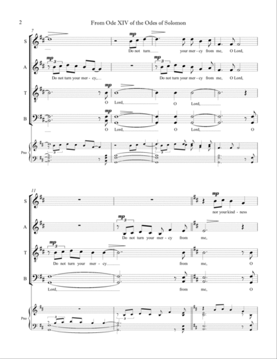 From Ode 14 of the Odes of Solomon 4-Part scores gallery preview page 4
