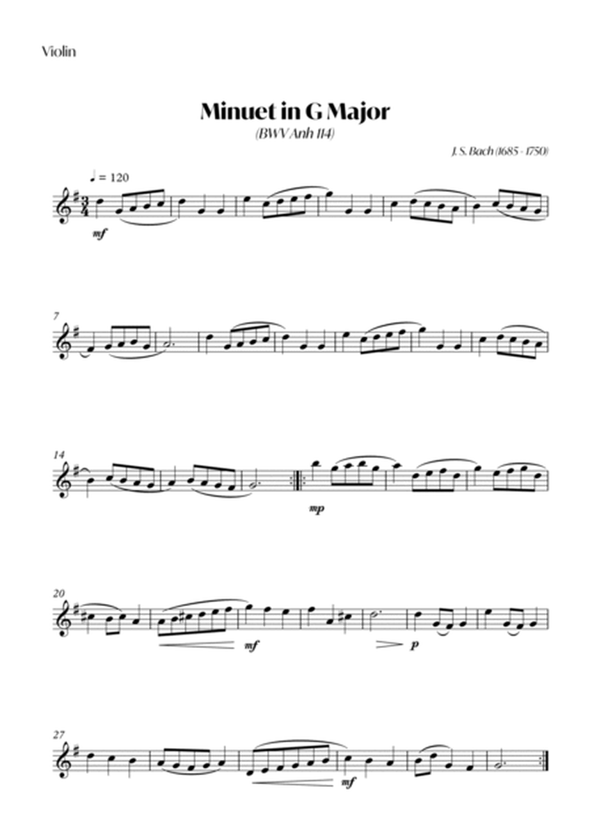 Minuet in G Major (BWV 114) - (J. S. Bach) - For Violin and Cello Duo easy image number null