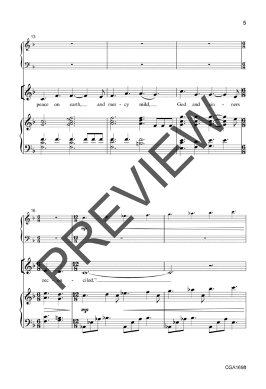 Hark! The Herald Angels Sing (Unison/Two-part) Unison Choir scores gallery preview page 4