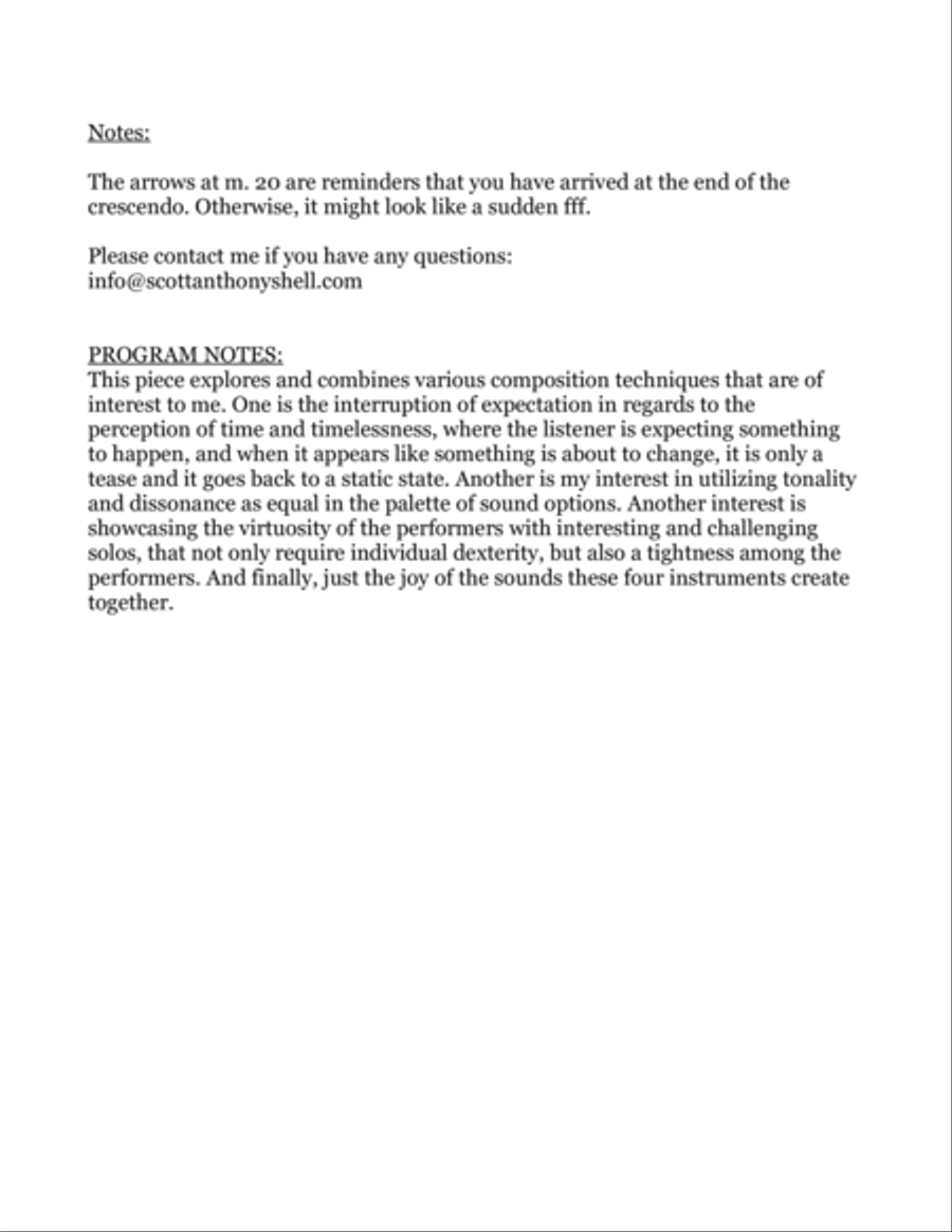 Piece for Flute, Clarinet, Violin and Cello Small Ensemble scores gallery preview page 2
