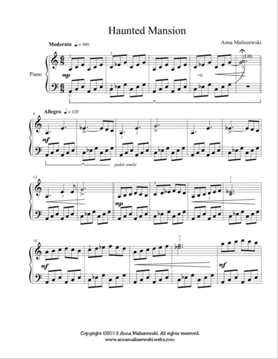5 Spooky Halloween Piano Solos (to Please Any Ghoul) Piano Solo scores gallery preview page 6