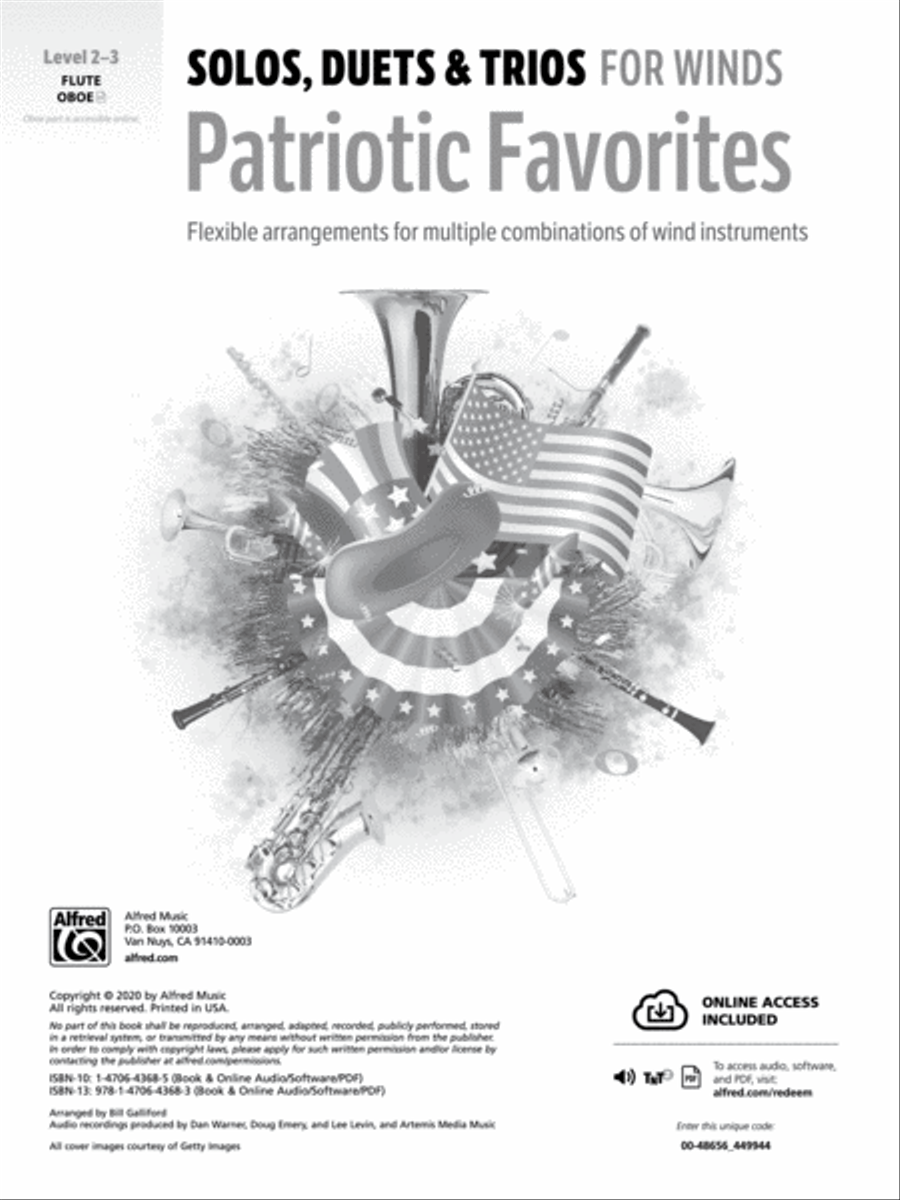 Solos, Duets & Trios for Winds: Patriotic Favorites (Flute/Oboe) Woodwind Trio scores gallery preview page 1