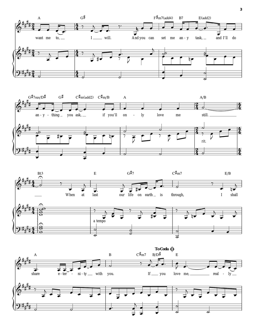 If You Love Me If You Love Me Piano, Vocal scores gallery preview page 3