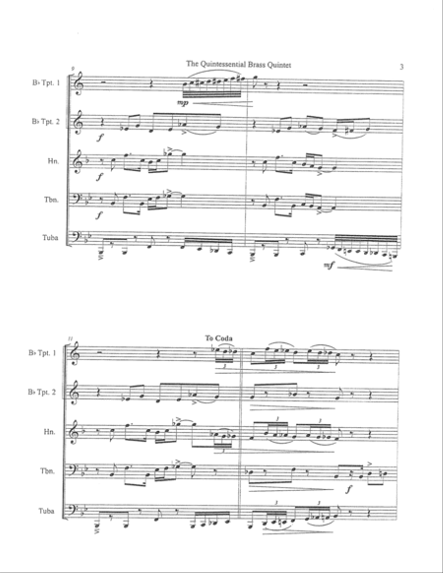 The Quintessential Brass Quintet Brass Quintet scores gallery preview page 3