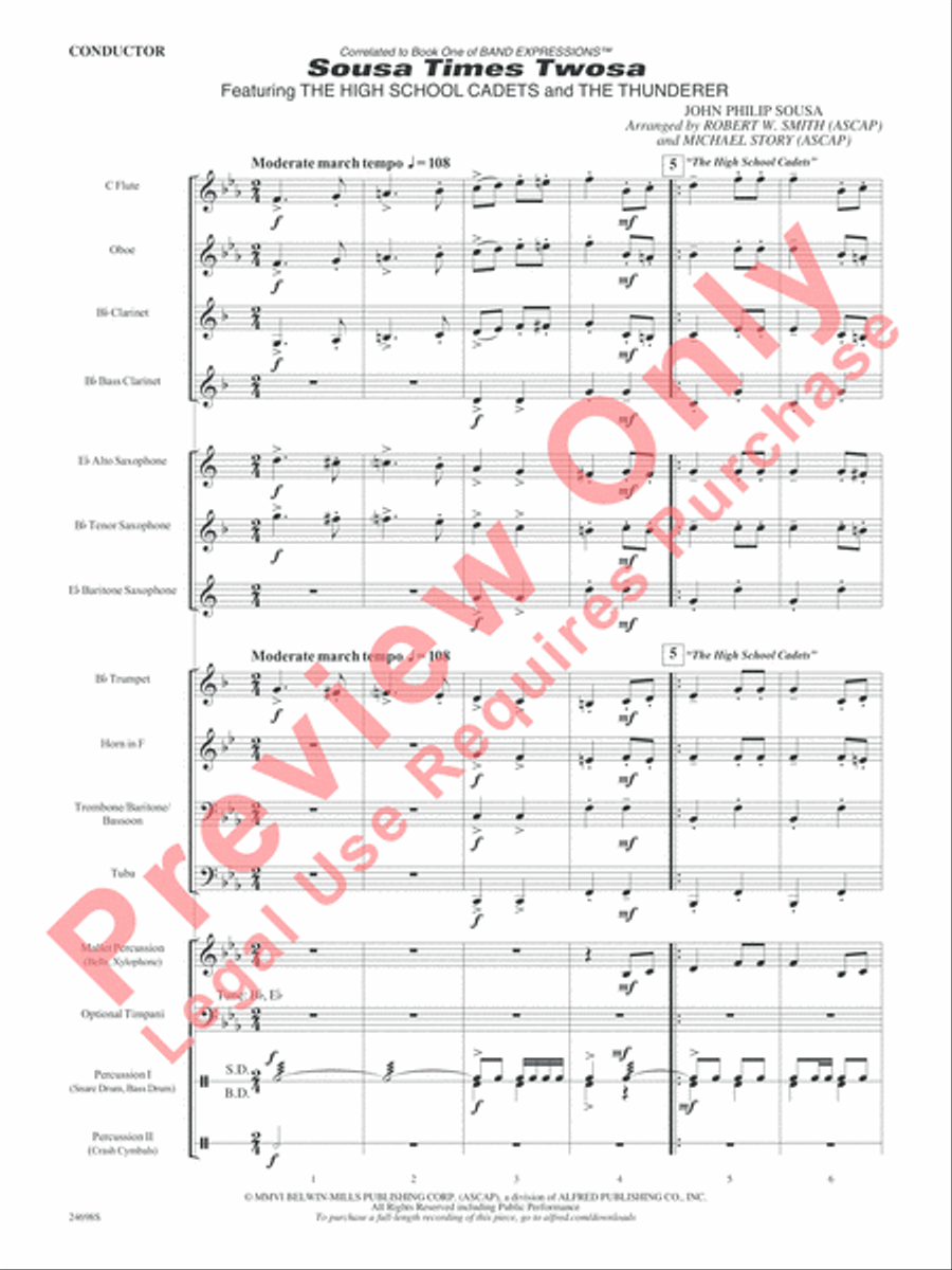 Sousa Times Twosa Sousa Times Twosa Concert Band Methods scores gallery preview page 4