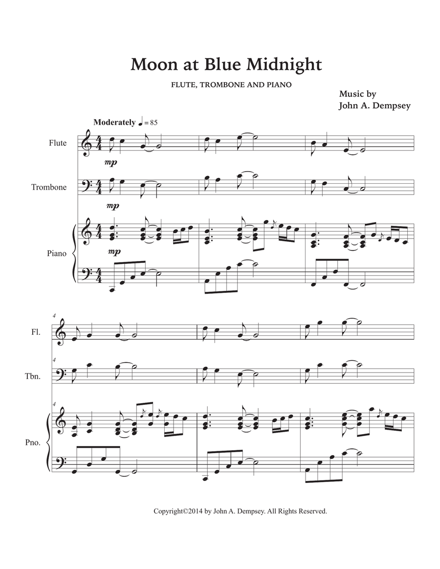 Moon at Blue Midnight (Trio for Flute, Trombone and Piano) Moon at Blue Midnight (Trio for Flute, Trombone and Piano) Small Ensemble scores gallery preview page 5