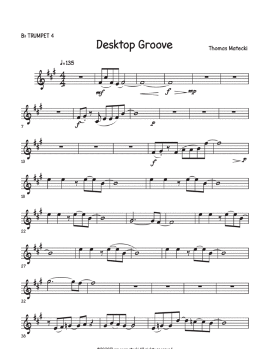 Desktop Grove for big band trumpet 4 Small Ensemble scores gallery preview page 1