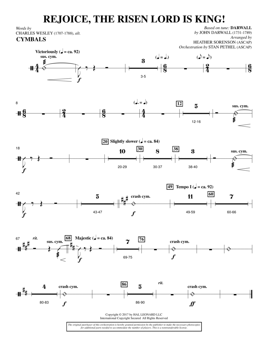 Rejoice, the Risen Lord Is King! - Cymbals Choir scores gallery preview page 1