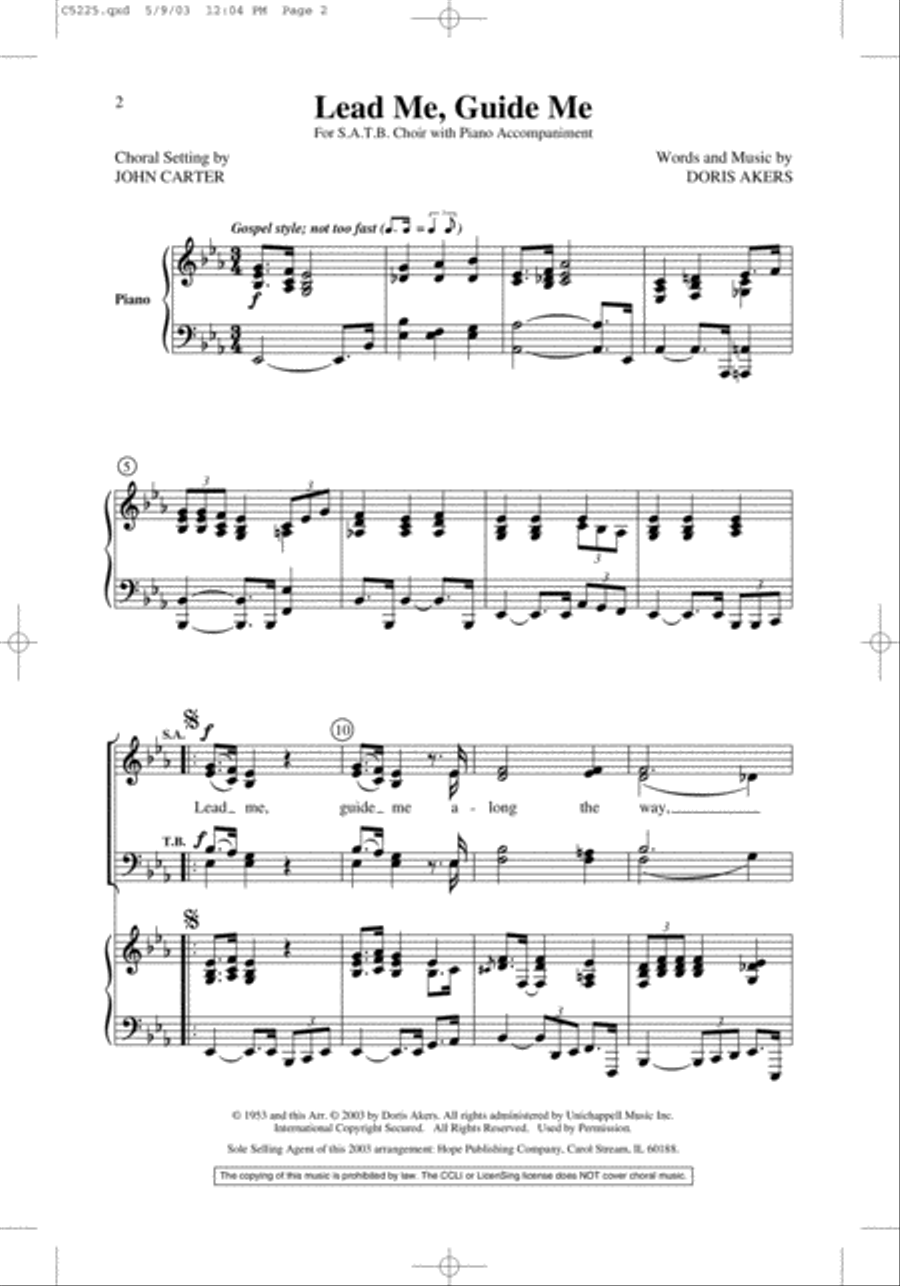 Lead Me, Guide Me 4-Part scores gallery preview page 2