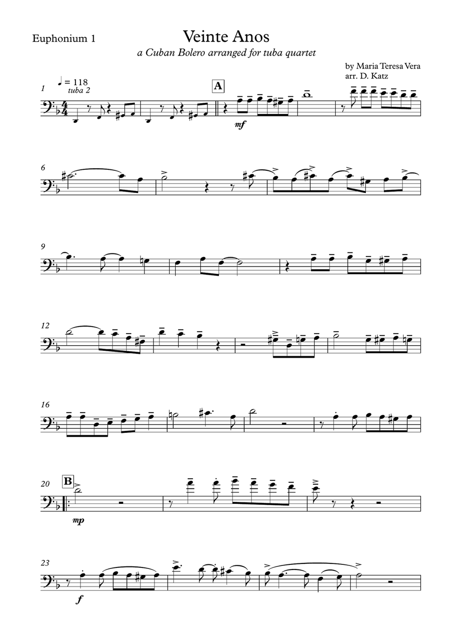 Veinte Años Brass Duet scores gallery preview page 6