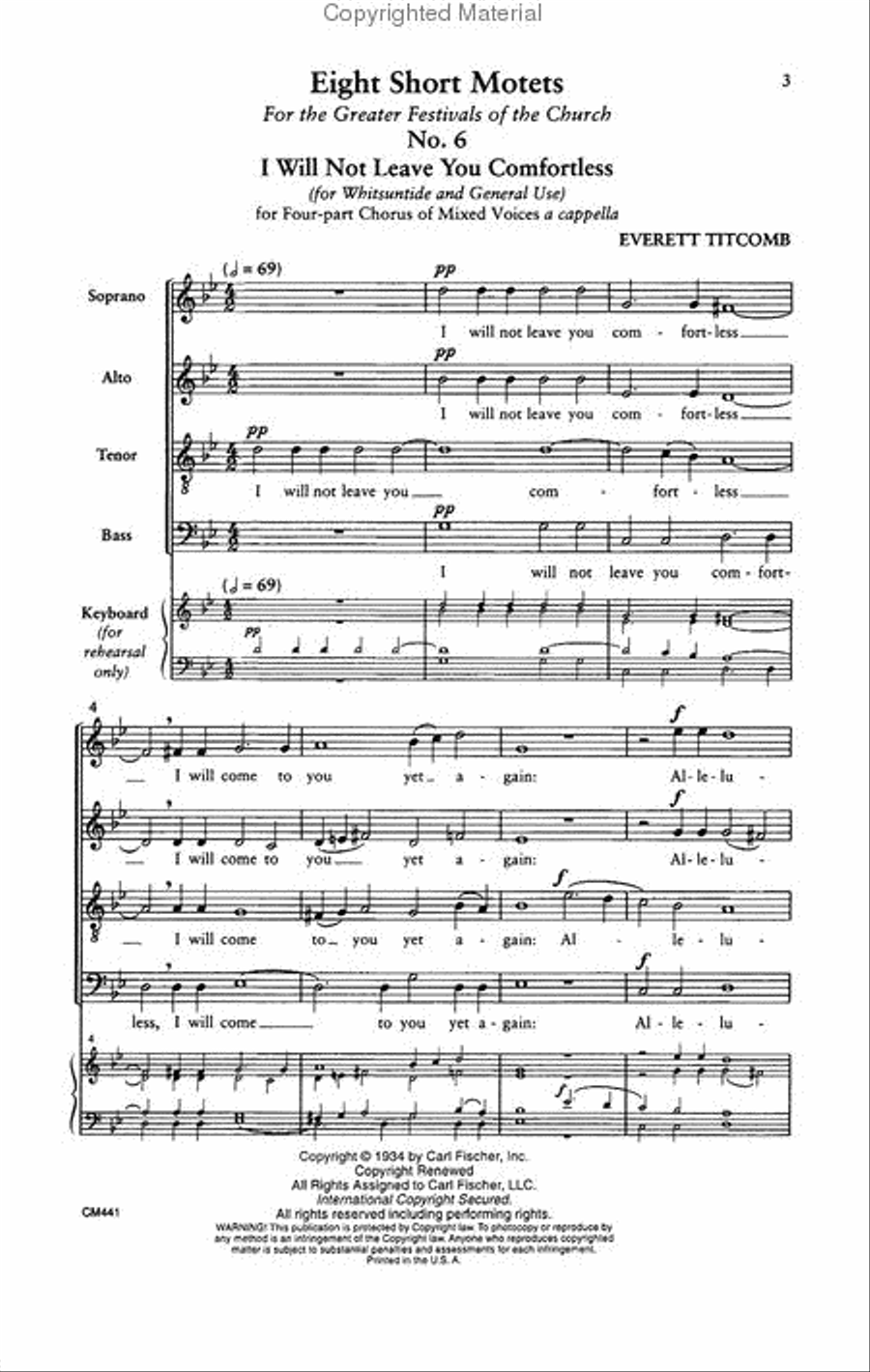 I Will Not Leave You Comfortless 4-Part scores gallery preview page 2