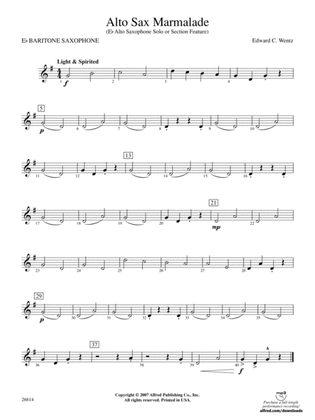 Alto Sax Marmalade: E-flat Baritone Saxophone