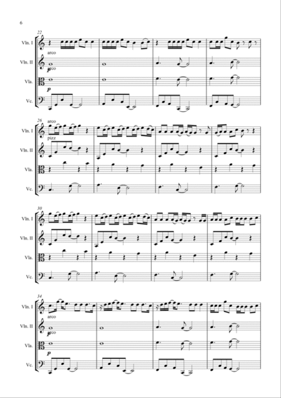 Memories String Quartet scores gallery preview page 6