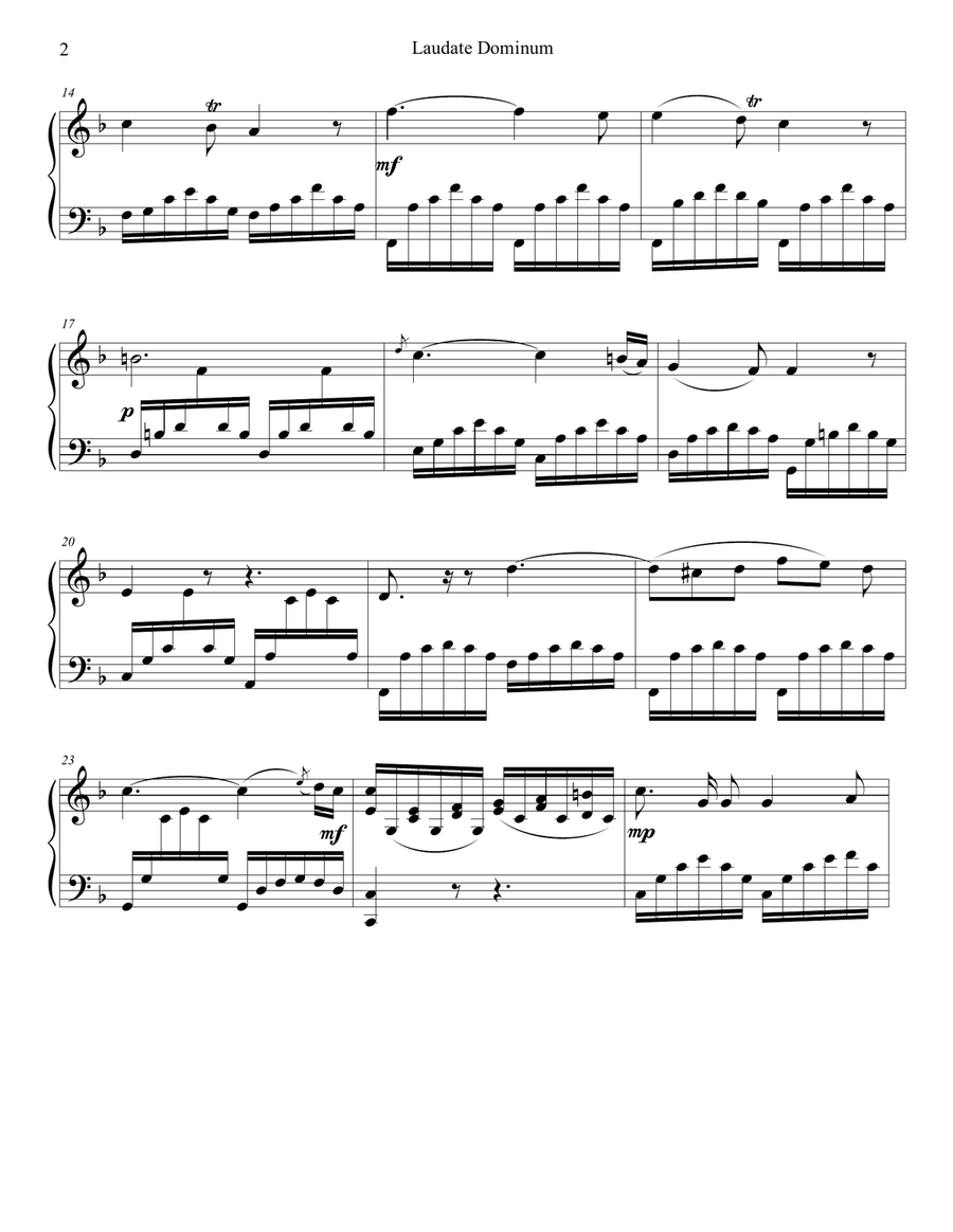 Laudate Dominum Laudate Dominum Piano Solo scores gallery preview page 2