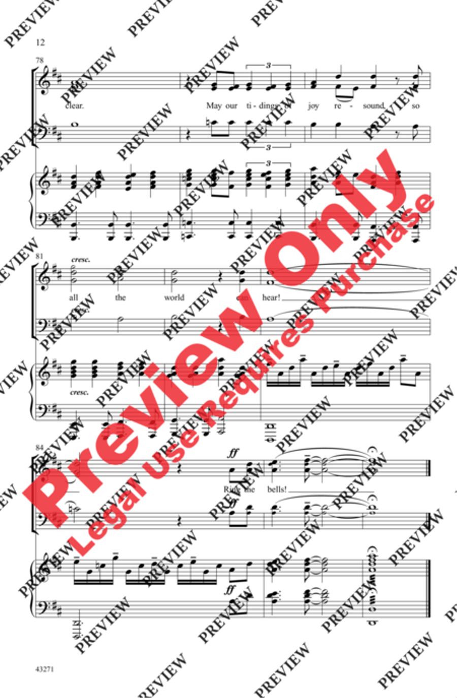 I Heard the Bells on Christmas Day 3-Part scores gallery preview page 12
