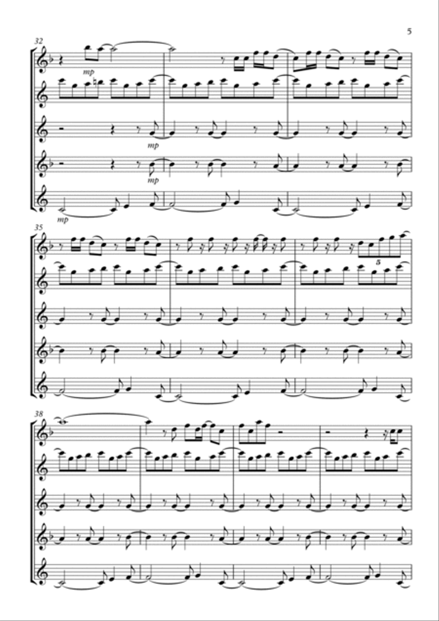 Love And Affection Love And Affection Saxophone Quintet scores gallery preview page 5