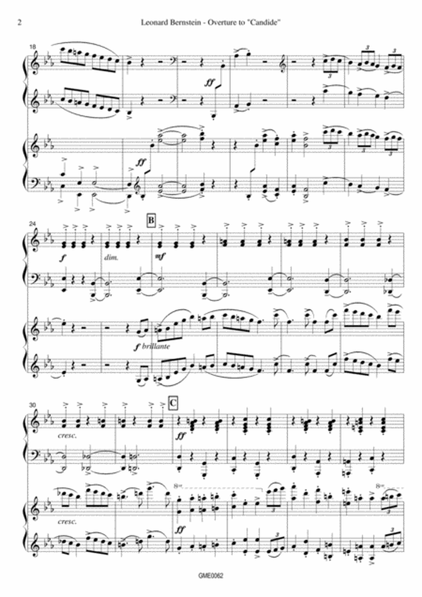 Leonard Bernstein - Overture to Candide - 2 Pianos 4 Hands